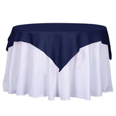 Polyester 54"x54" Table Overlay Square Tablecloth Navy Blue - Wrinkle-Resistant & Durable Table Cover