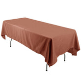 Polyester 60"x126" Rectangle Tablecloth Terracotta (Rust) - Wrinkle-Resistant Table Cover