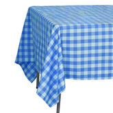 Polyester 70"x70" Square Tablecloth White/Blue - Checkered Buffalo Plaid Table Cover
