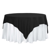 Polyester 70"x70" Table Overlay Square Tablecloth Black - Wrinkle-Resistant & Durable Table Cover for Events