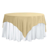 Polyester 70"x70" Table Overlay Square Tablecloth Champagne - Wrinkle-Resistant & Durable Table Cover