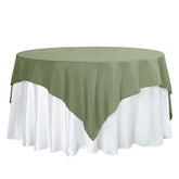 Polyester 70"x70" Table Overlay Square Tablecloth Dusty Sage Green - Wrinkle-Resistant & Durable Table Cover