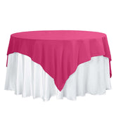 Polyester 70"x70" Table Overlay Square Tablecloth Fuchsia - Wrinkle-Resistant & Durable Table Cover