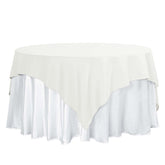 Polyester 70"x70" Table Overlay Square Tablecloth Ivory - Wrinkle-Resistant & Durable Table Cover