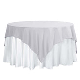 Polyester 70"x70" Table Overlay Square Tablecloth Silver - Wrinkle-Resistant & Durable Table Cover