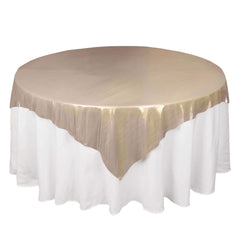 Polyester 72"x72" Table Overlay Square Tablecloth Blush - Sequin Dots Wrinkle-Free Table Cover