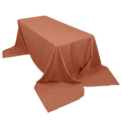 Polyester 90"x156" Rectangle Tablecloth Terracotta (Rust)- Seamless Wrinkle-Resistant Table Cover