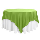 Polyester 90"x90" Table Overlay Square Tablecloth Apple Green - Wrinkle-Resistant & Durable Table Cover