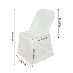 Polyester Chair Cover for Folding Lifetime Chairs Ivory - Reusable Durable Slip-On Cover