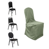Polyester Slip On Banquet Chair Covers Dusty Sage Green - Stain-Resistant Reusable Durable Fabric