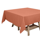 Polyester Square 70"x70" Tablecloth Terracotta (Rust) - Wrinkle-Resistant & Durable Table Cover