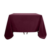 Polyester Square 90"x90" Tablecloth Burgundy - Wrinkle-Resistant & Durable Table Cover