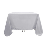 Polyester Square 90"x90" Tablecloth Silver - Wrinkle-Resistant & Durable Table Cover
