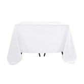 Polyester Square 90"x90" Tablecloth White - Wrinkle-Resistant & Durable Table Cover for Events