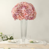 Pre-Arranged Silk Rose Wedding Centerpiece, Blush Artificial Rose Flower Balls Arrangement Table Decor - 20"