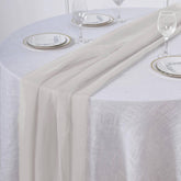 Chiffon 6ft Table Runner Beige - Flowy & Lightweight Table Decor