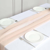 Chiffon 6ft Table Runner Nude - Flowy & Lightweight Table Decor