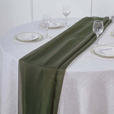 Chiffon 6ft Table Runner Olive Green - Flowy & Lightweight Table Decor