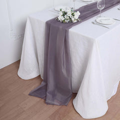 Chiffon 6ft Table Runner Violet Amethyst - Flowy & Lightweight Table Decor