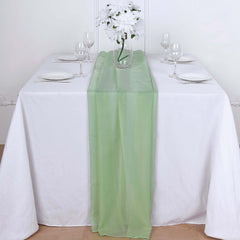 Chiffon 6ft Table Runner Sage Green - Flowy & Lightweight Table Decor