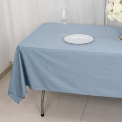 Scuba Rectangular 60"x102" Tablecloth Dusty Blue - Wrinkle Free & Stain Resistant Table Cover
