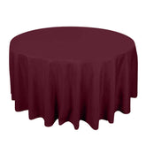 Premium Polyester 120" Round Tablecloth Burgundy - Seamless 220GSM Wrinkle-Resistant Table Cover