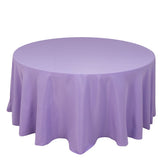 Premium Polyester 120" Round Tablecloth Lavender Lilac - Seamless 220GSM Wrinkle-Resistant Table Cover