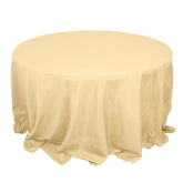 Premium Polyester 132" Round Tablecloth Champagne - Seamless 220GSM Wrinkle-Resistant Table Cover