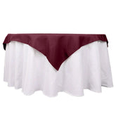 Premium Polyester 54"x54" Table Overlay Square Tablecloth Burgundy - Stain and Wrinkle-Resistant 220GSM Table Topper