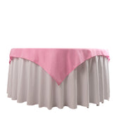 Premium Polyester 54"x54" Table Overlay Square Tablecloth Pink - Stain and Wrinkle-Resistant 220GSM Table Topper
