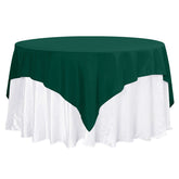 Premium Polyester 70"x70" Table Overlay Square Tablecloth Hunter Emerald Green 220GSM Wrinkle-Resistant Table Cover