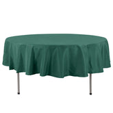 Premium Polyester 90" Round Tablecloth Hunter Emerald Green - Stain and Wrinkle-Resistant Design with 220GSM Thickness Table Cover