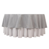 Premium Polyester 90" Round Tablecloth Silver - Stain and Wrinkle-Resistant Design with 220GSM Thickness Table Cover