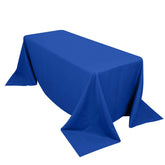 Premium Polyester 90"x132" Rectangle Tablecloth Royal Blue - Seamless 220GSM Stain-Resistant Table Cover