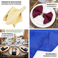 5 Pack Premium Polyester 20"x20" Napkins Lavender Lilac - Wrinkle-Resistant & Durable Dinner Napkins