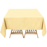 Premium Polyester Square Tablecloth 70"x70" Champagne 220GSM Wrinkle-Resistant Table Cover