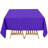 Premium Polyester Square Tablecloth 70"x70" Purple 220GSM Wrinkle-Resistant Table Cover