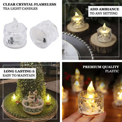 12-Pack LED Flameless Lighting Diamond Style Warm White - Battery Operated Tealight Candles 2"