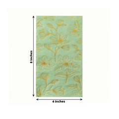 50-Pack Paper Dinner Napkins Sage Green with Gold Magnolia Flowers Print 2-Ply - Disposable Soft Napkins for Parties