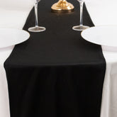 Scuba Polyester 12"x108" Table Runner Black - Wrinkle-Free Table Linen for Events & Weddings