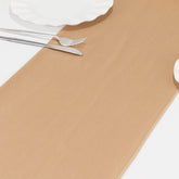 Scuba Polyester 12"x108" Table Runner Nude - Wrinkle-Free Table Linen