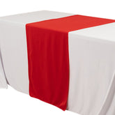 Scuba Polyester 24"x72" Wide Table Runner Red - Wrinkle-Free Table Linen