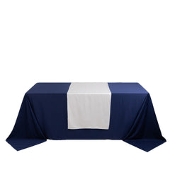 Scuba Polyester 24"x72" Wide Table Runner White - Wrinkle-Free Trade Show & Event Table Linen