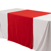 Scuba Polyester 36"x72" Wide Table Runner Red - Wrinkle-Free Trade Show Table Linen