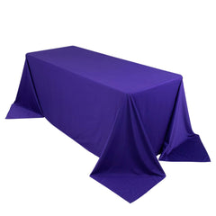 Scuba Rectangular 90"x132" Tablecloth Purple - Wrinkle Free, Stain Resistant & Seamless Table Cover