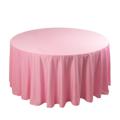 Scuba Round 120" Tablecloth Pink - Wrinkle Free & Stain Resistant Seamless Table Cover