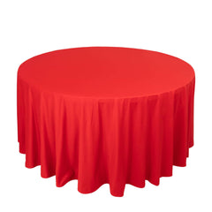 Scuba Round 120" Tablecloth Red - Wrinkle Free & Stain Resistant Seamless Table Cover