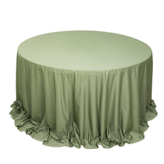 Scuba Round 132" Tablecloth Dusty Sage Green - Wrinkle Free & Stain Resistant Seamless Table Cover