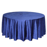 Premium Velvet 120" Round Tablecloth Royal Blue - Reusable Soft & Seamless Table Cover