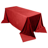 Premium Velvet 90"x132" Rectangle Tablecloth Burgundy - Reusable Soft & Seamless Table Cover